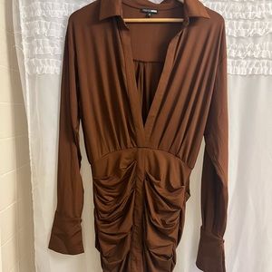 Fashion Nova deep V sinched bodycon